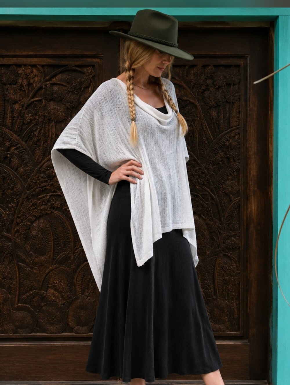 Tommy Bahama Linen Knit V Neck Poncho Coastal Cowgirl Boho Cover Up Stone L/XL